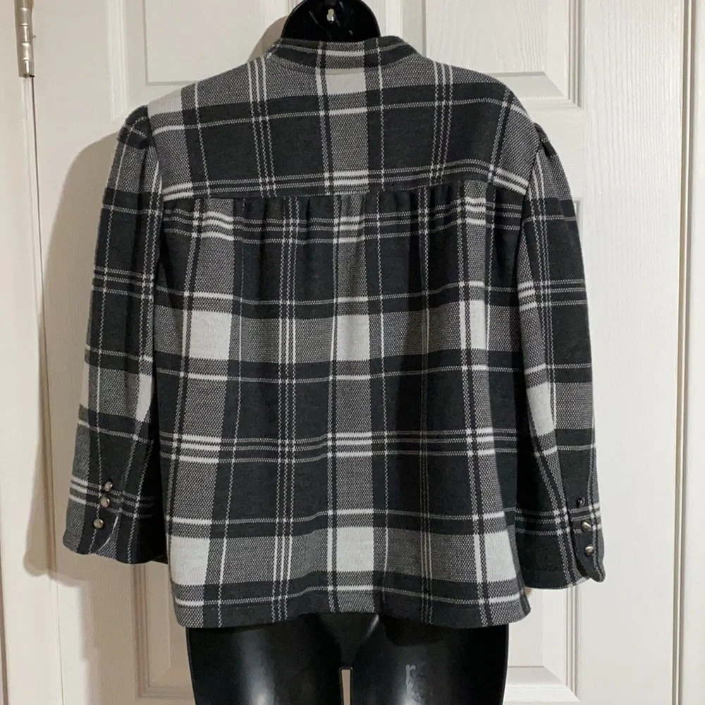 Mixit Black & White Plaid Coat Sz XL